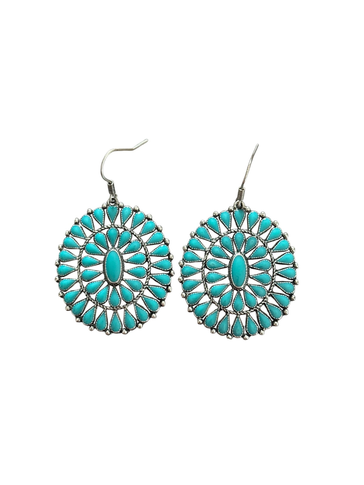 Turquoise Cluster Dangle Earrings