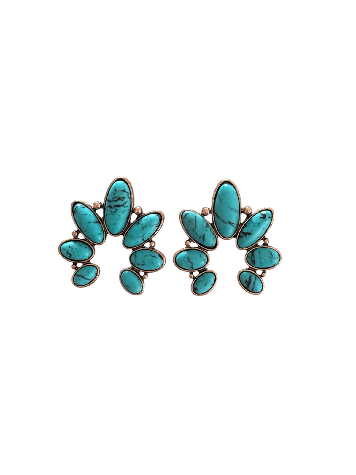 Copper Turquoise Squash Earrings
