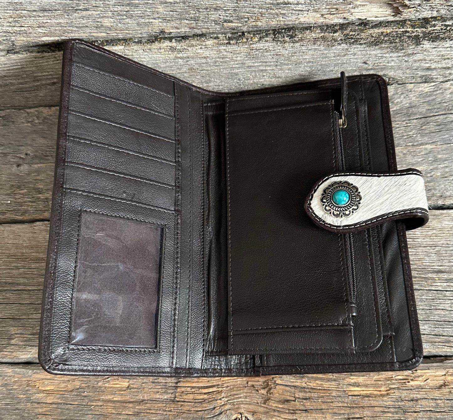 Tooled Floral Cowhide Wallet