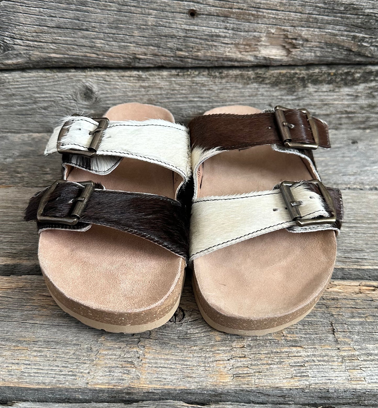 The Lola Cowhide Sandals - Size 6