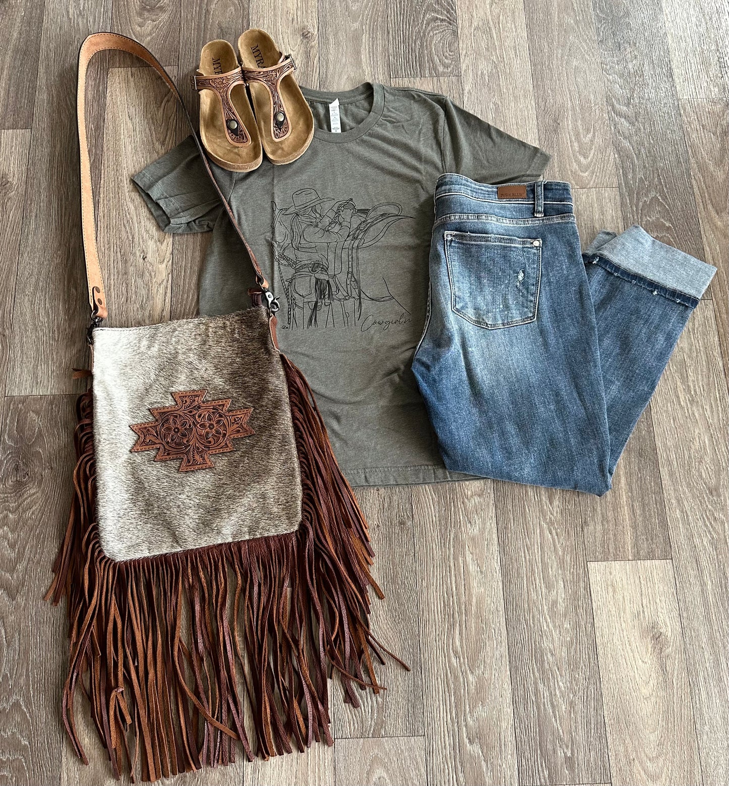 Heathered Olive Cowgirl’n T-Shirt