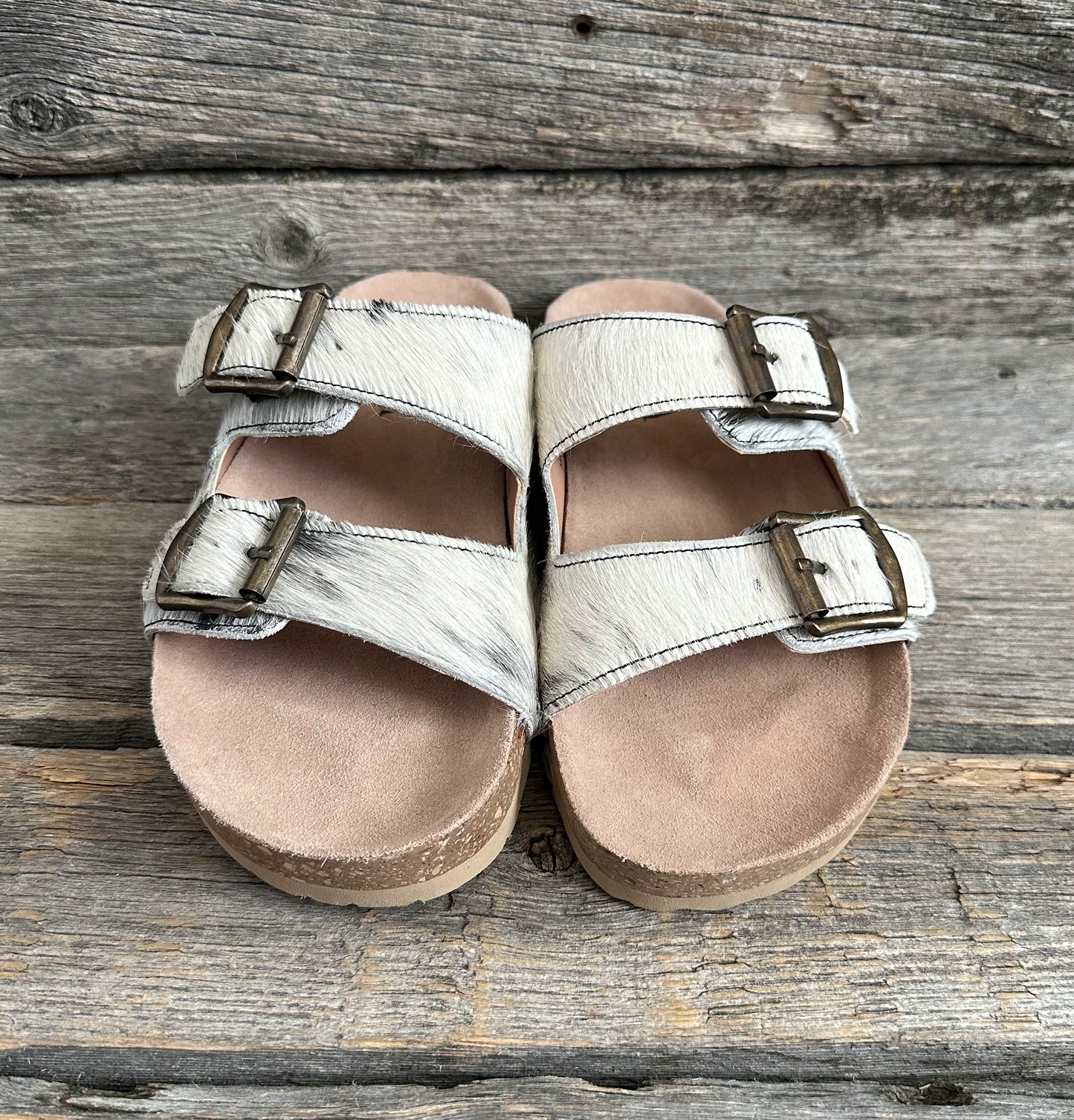The Lola Cowhide Sandals - Size 7