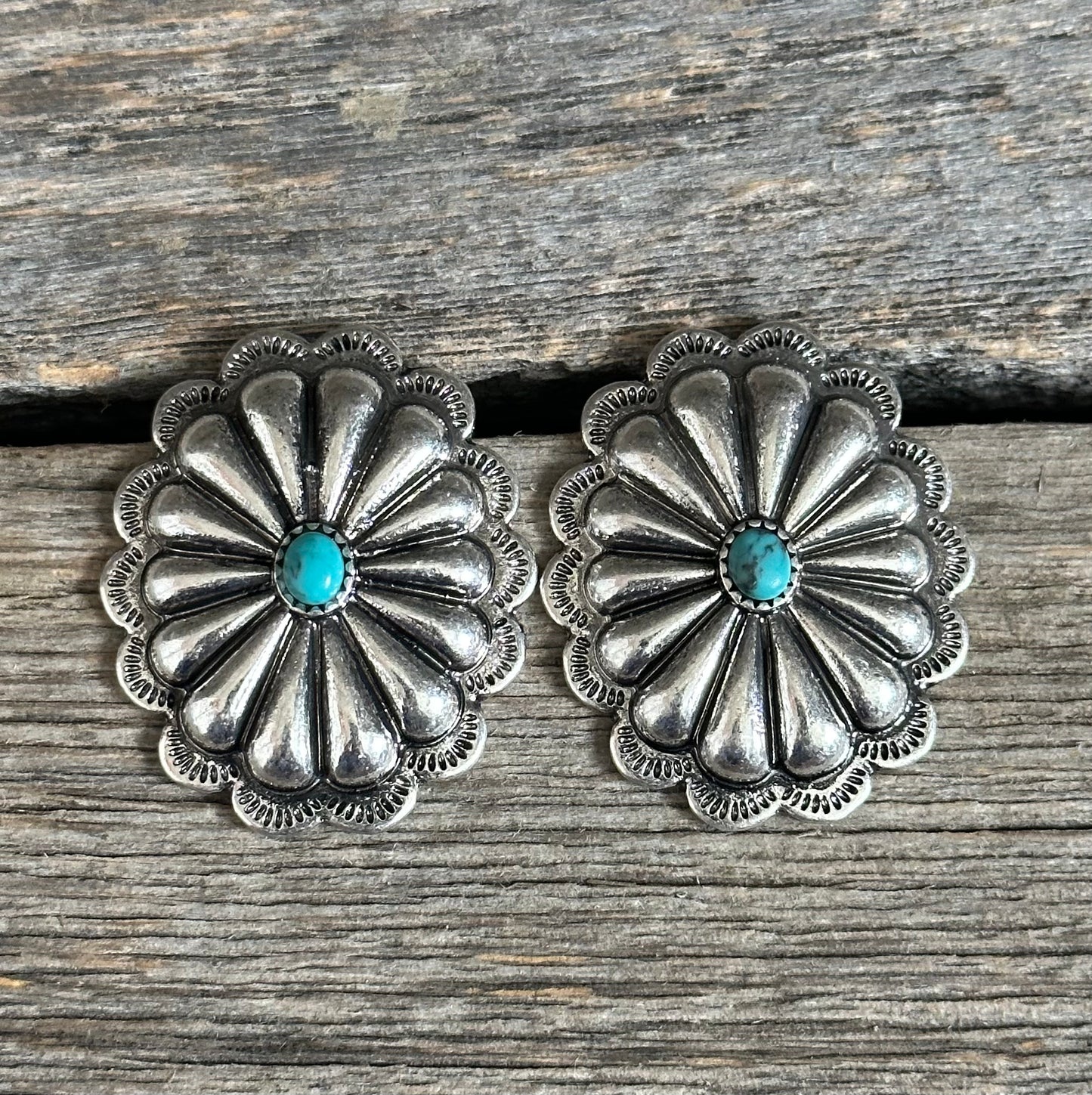 Silver Concho Earrings