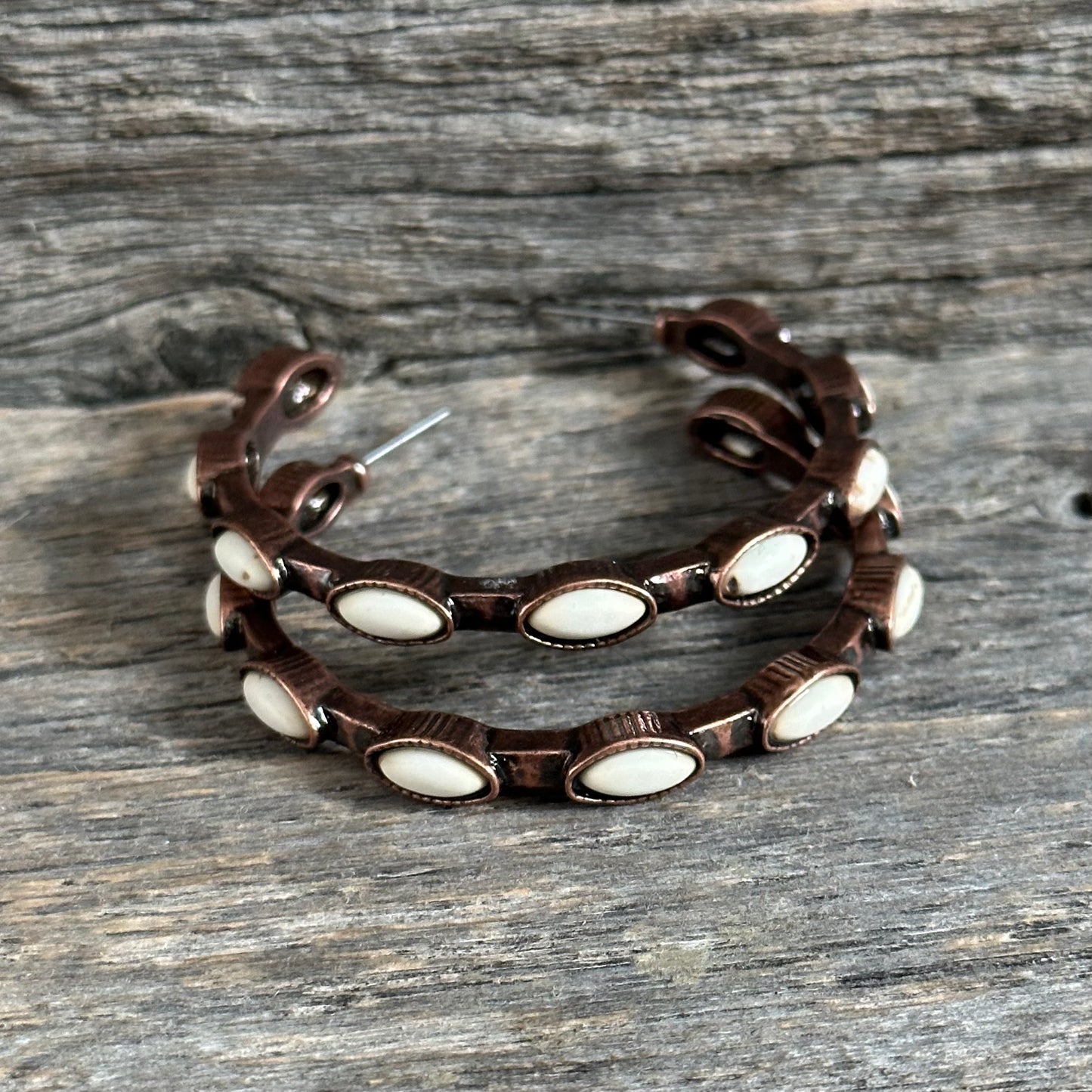 Copper Natural Hoop Earrings