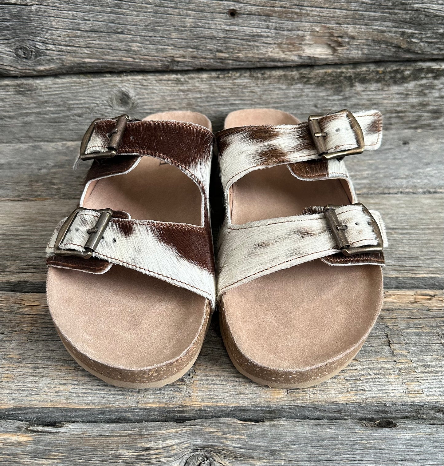The Lola Cowhide Sandals - Size 10