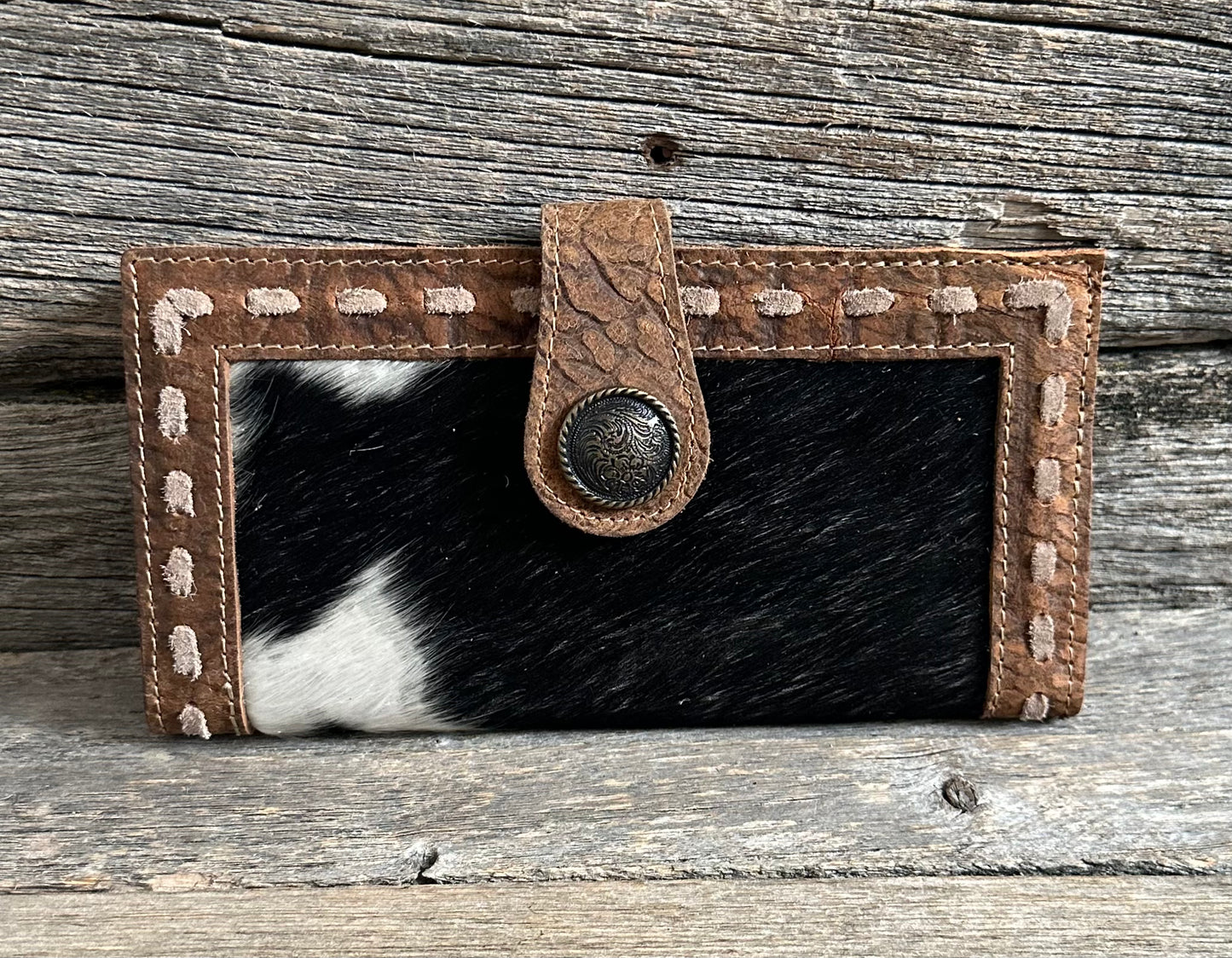 Cowhide Buckstitch Wallet