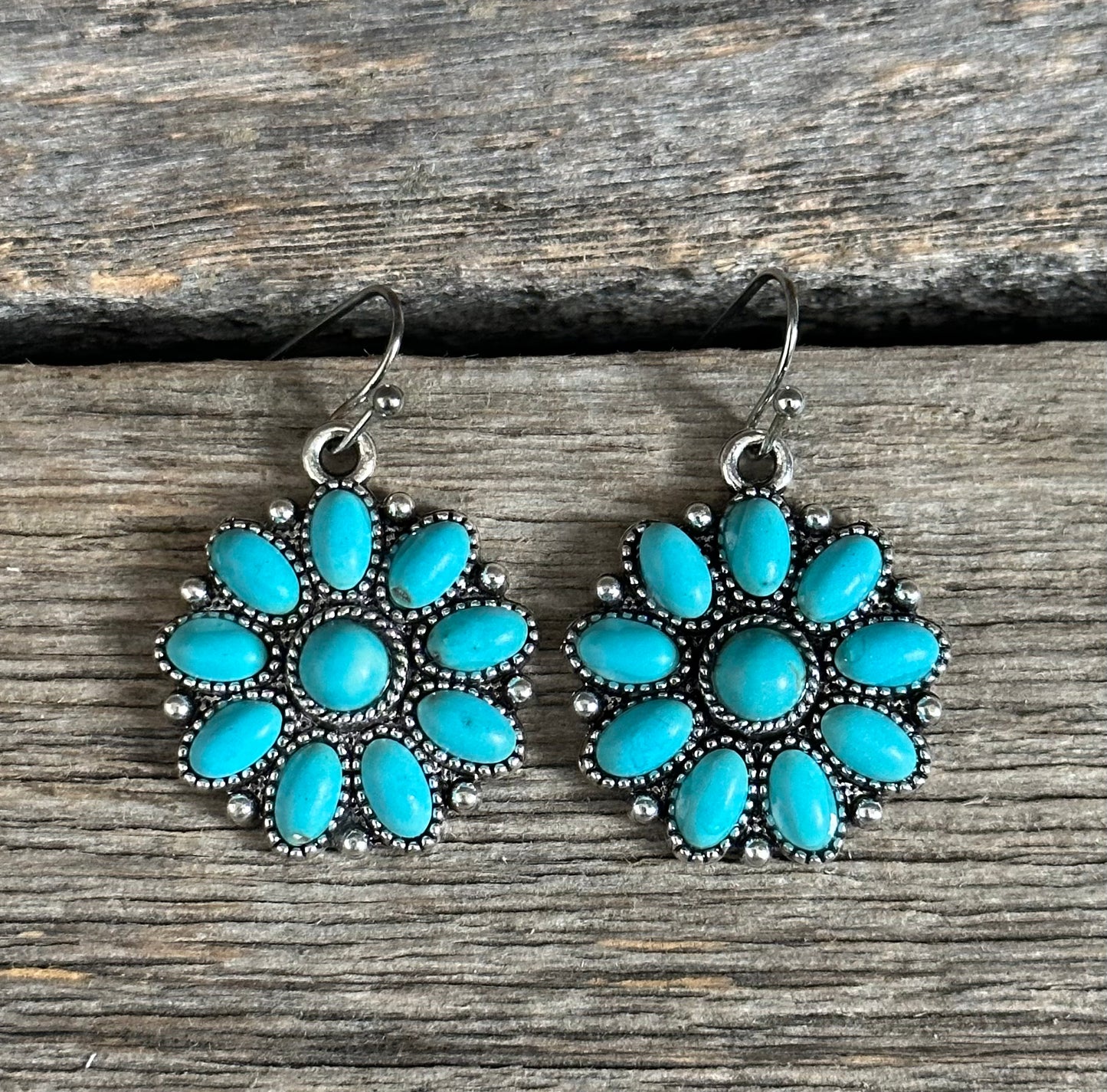 Turquoise Cluster Earrings