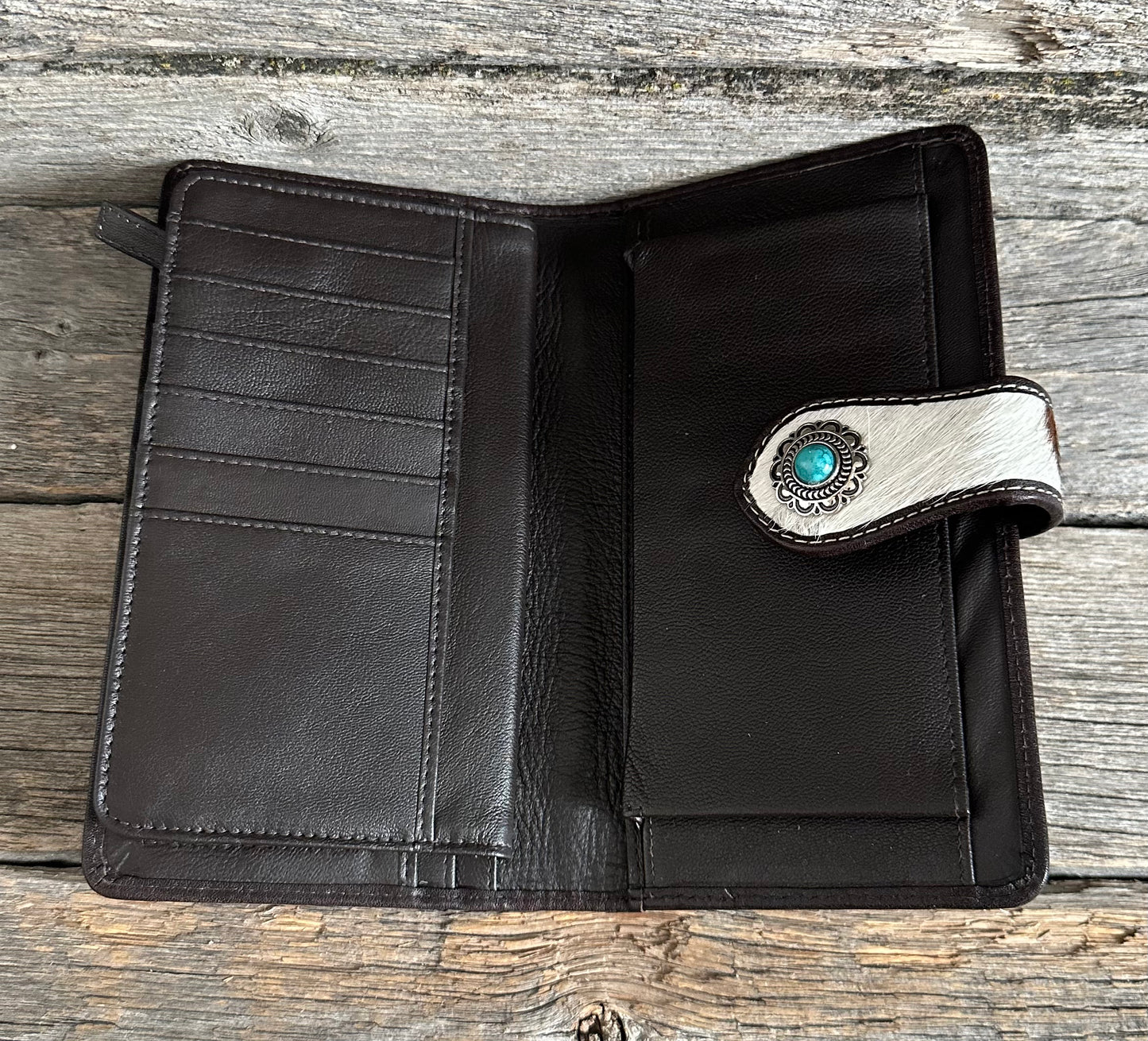 Tooled Floral Cowhide Wallet
