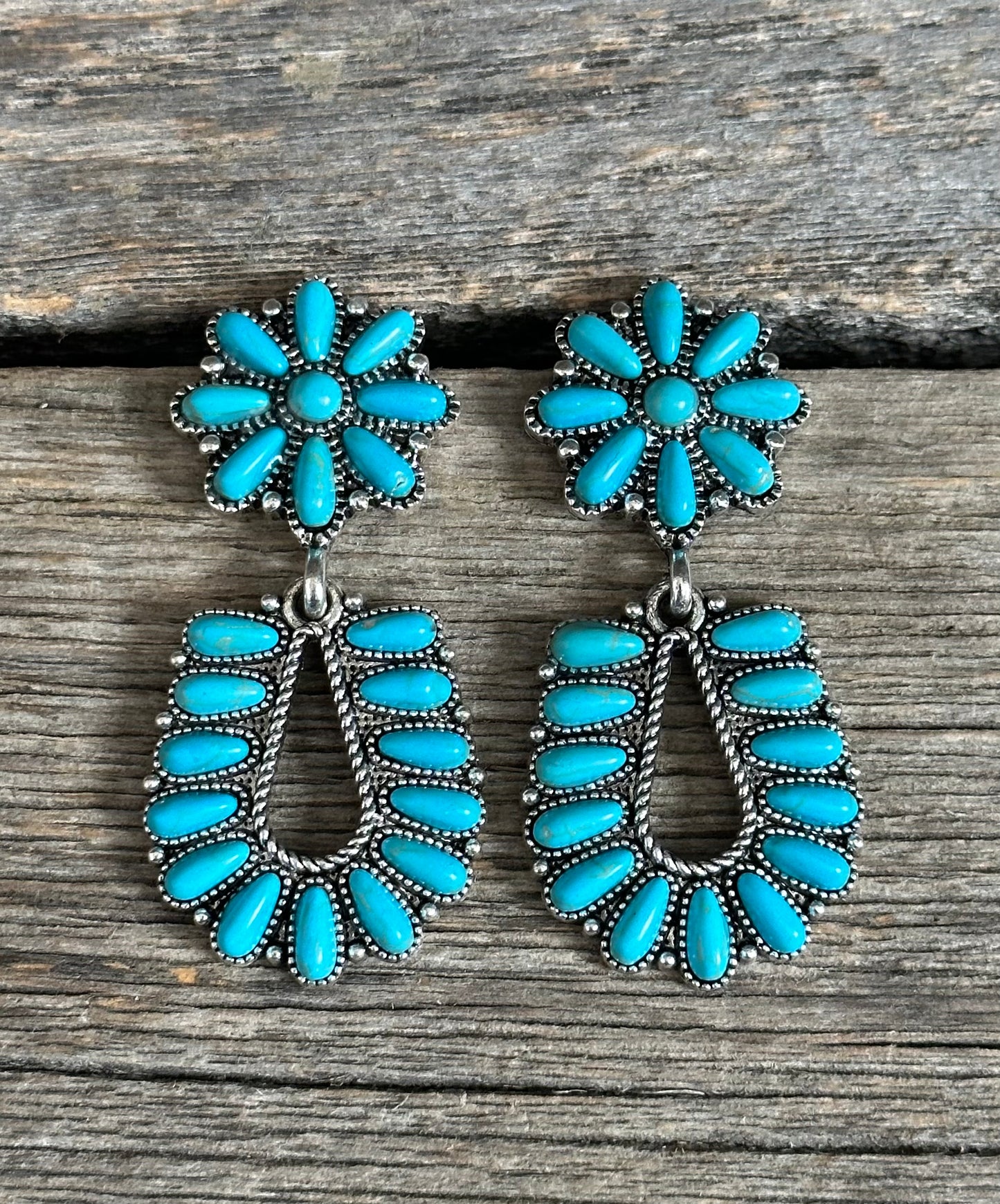 Turquoise Cluster Earrings
