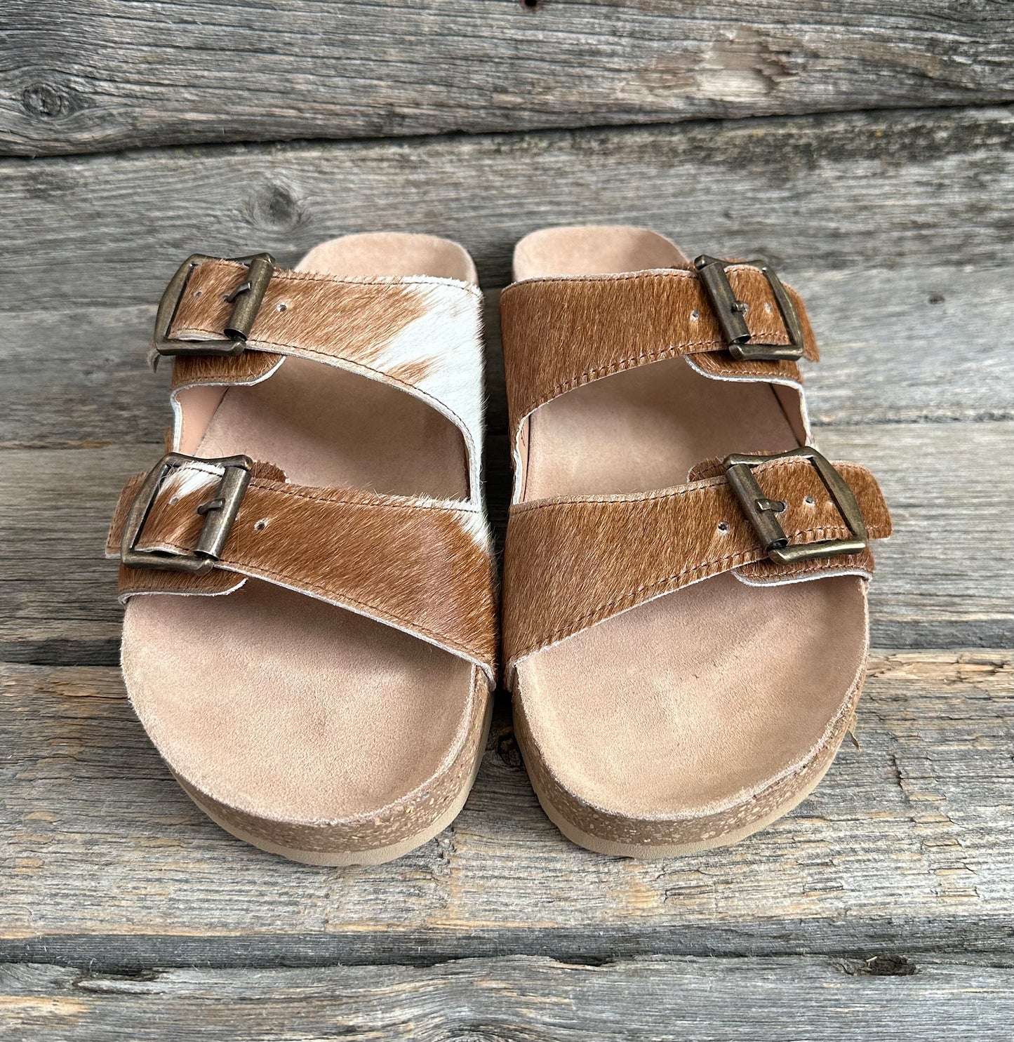The Lola Cowhide Sandals - Size 9