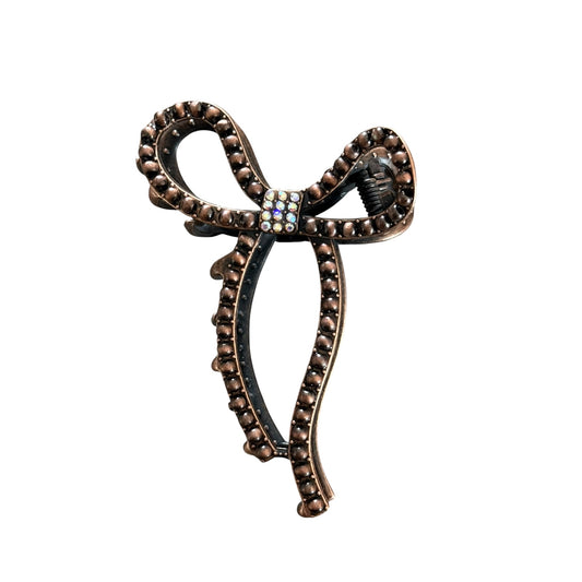 Copper Navajo Pearl Bow Claw Clip