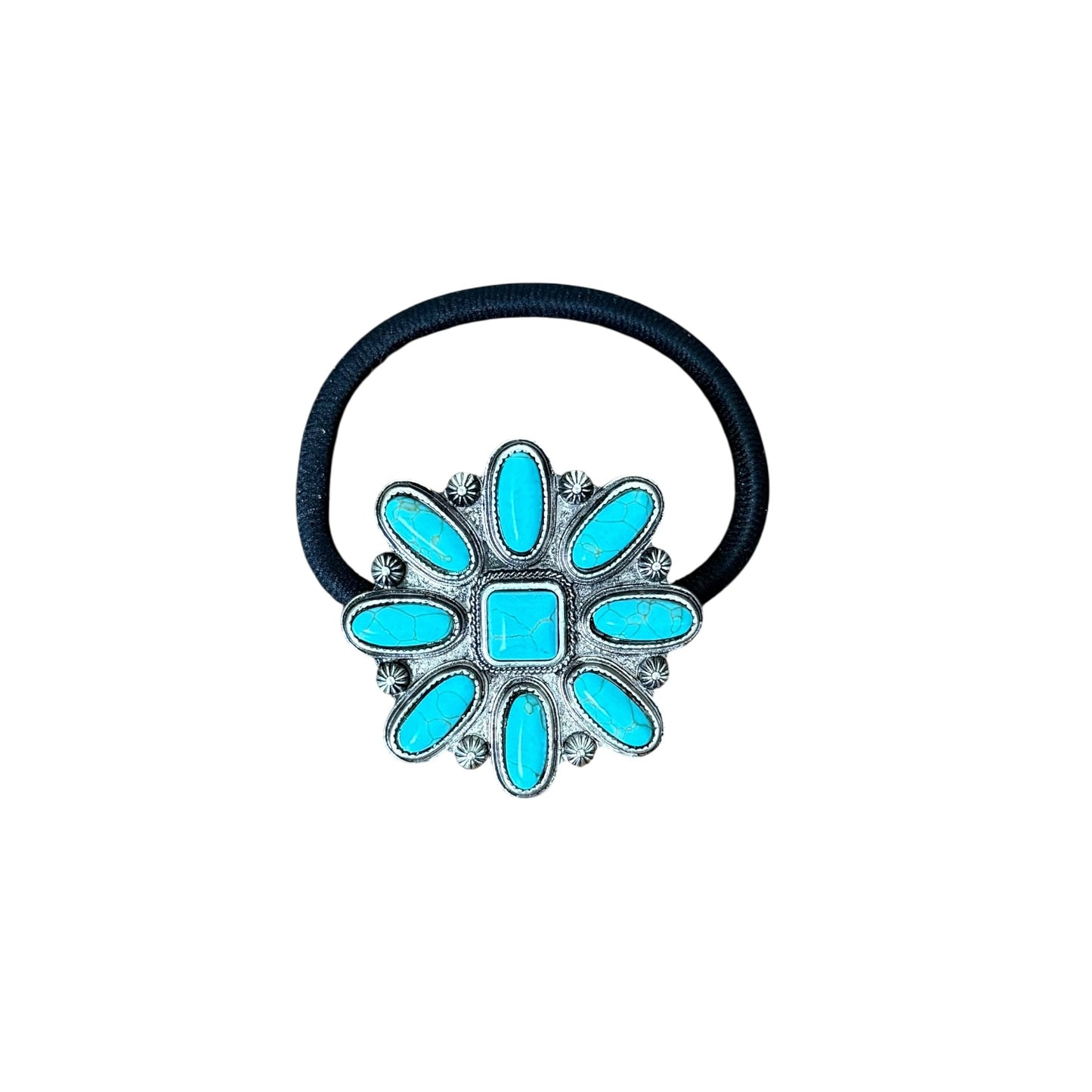 Turquoise Cluster Hair Tie