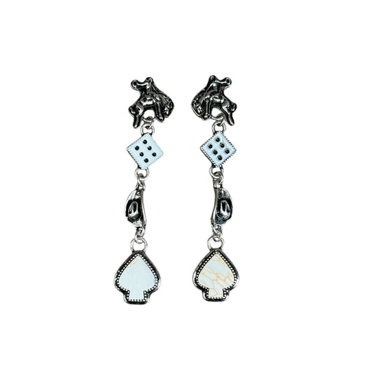 Natural Bronc Card Earrings