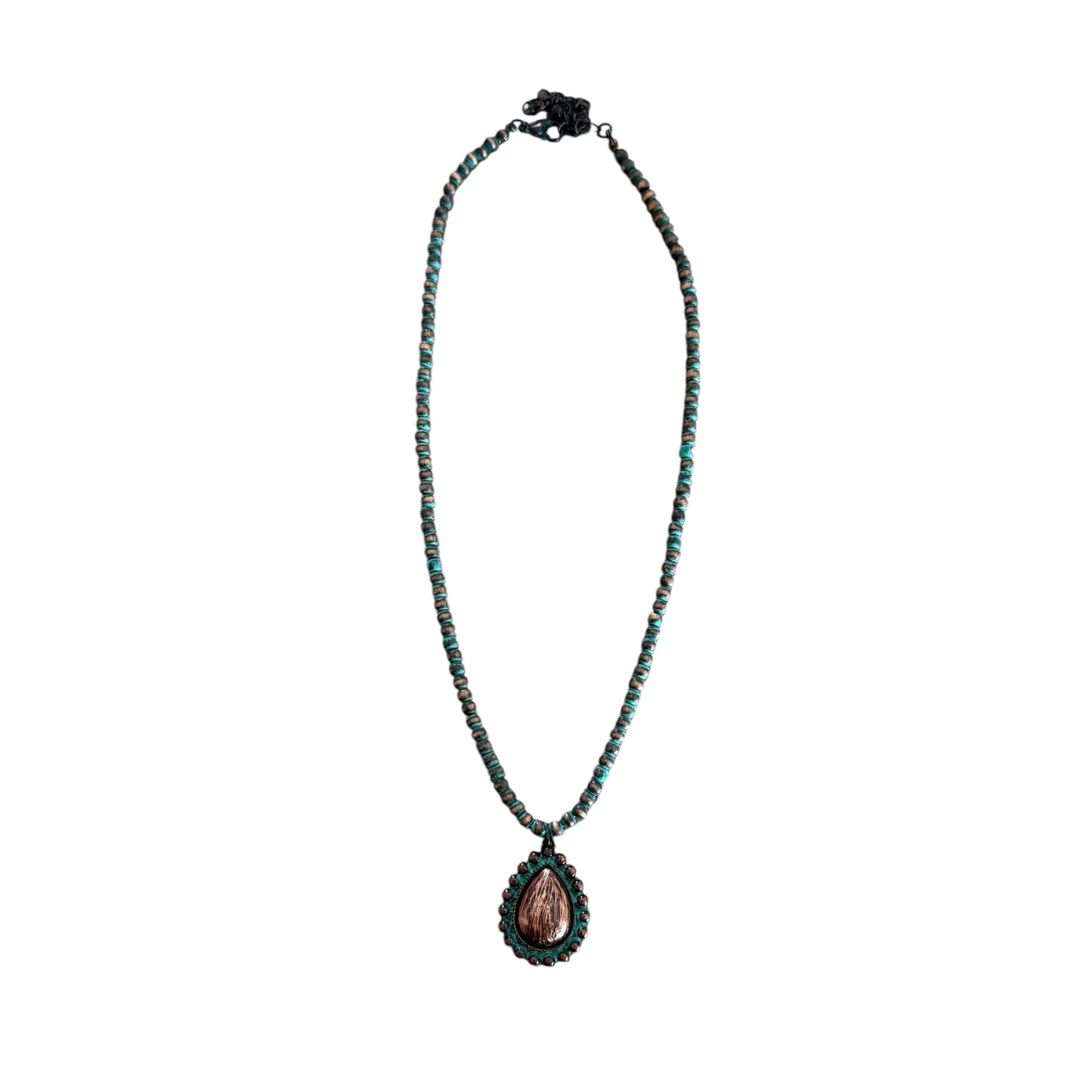 Patina Navajo Pearl Teardrop Necklace