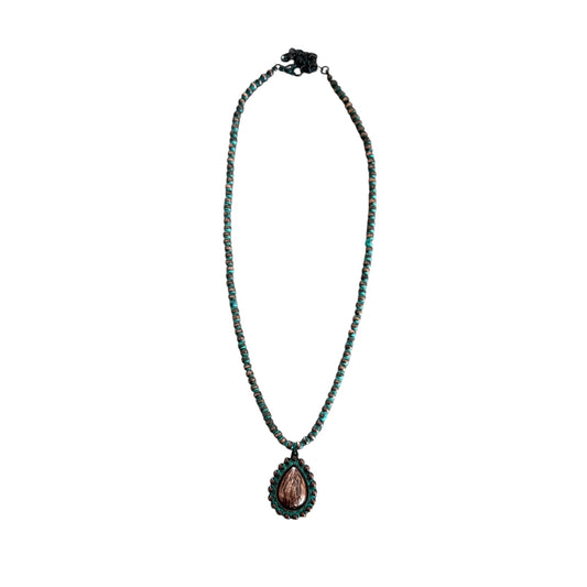 Patina Navajo Pearl Teardrop Necklace