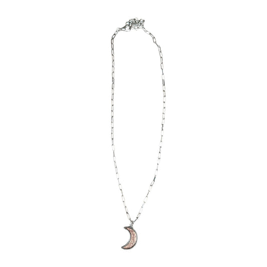 Tooled Copper Moon Necklace