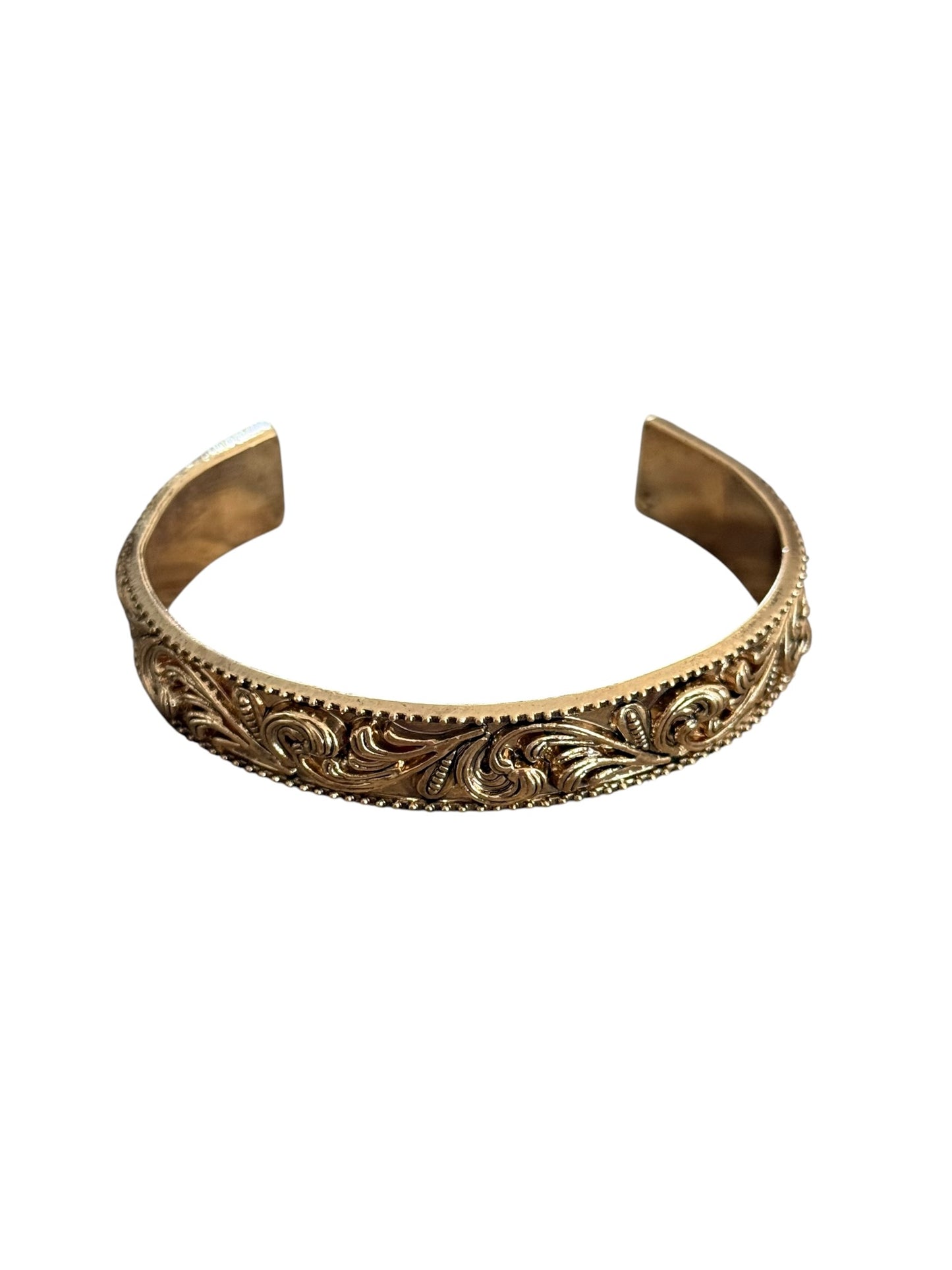 Gold Tooled Cuff Bracelet