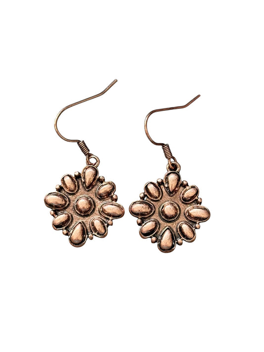Copper Bubble Cluster Dangle Earrings