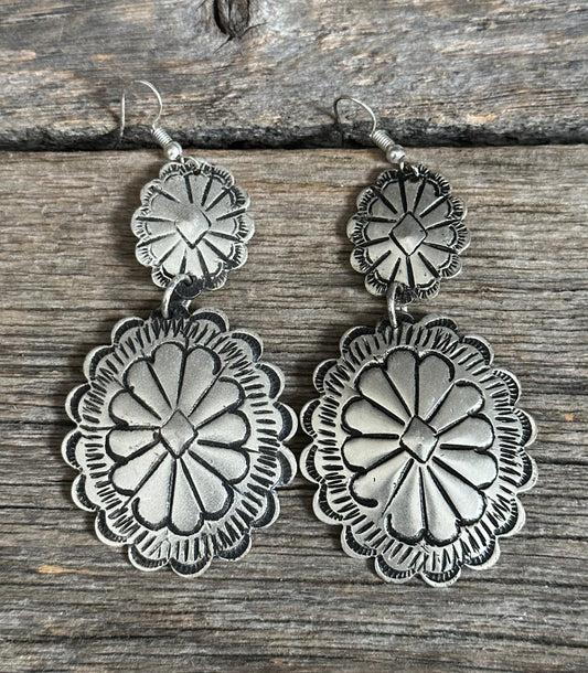 Silver Concho Earrings