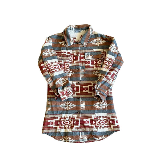 Red & Grey Aztec Shacket
