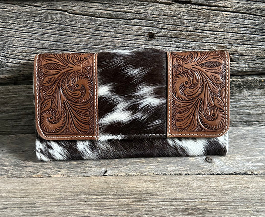 Tooled Leather Cowhide Wallet