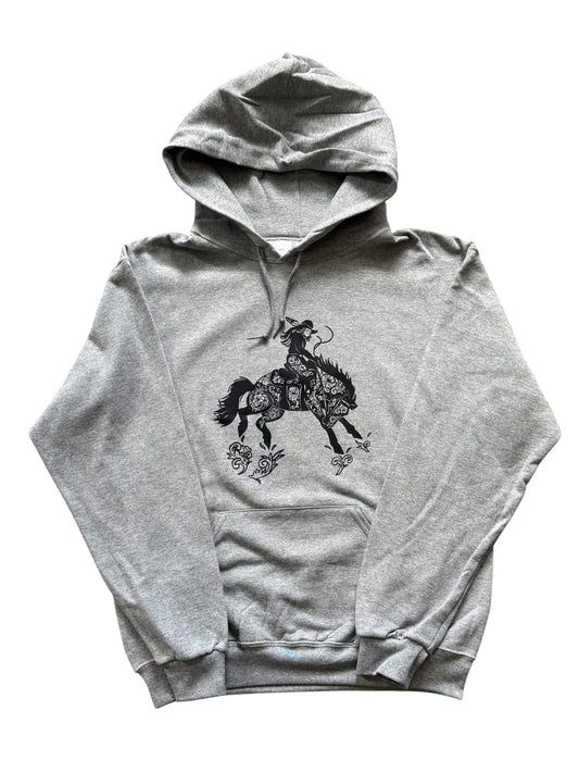 Tooled Bronc Grey Hoodie