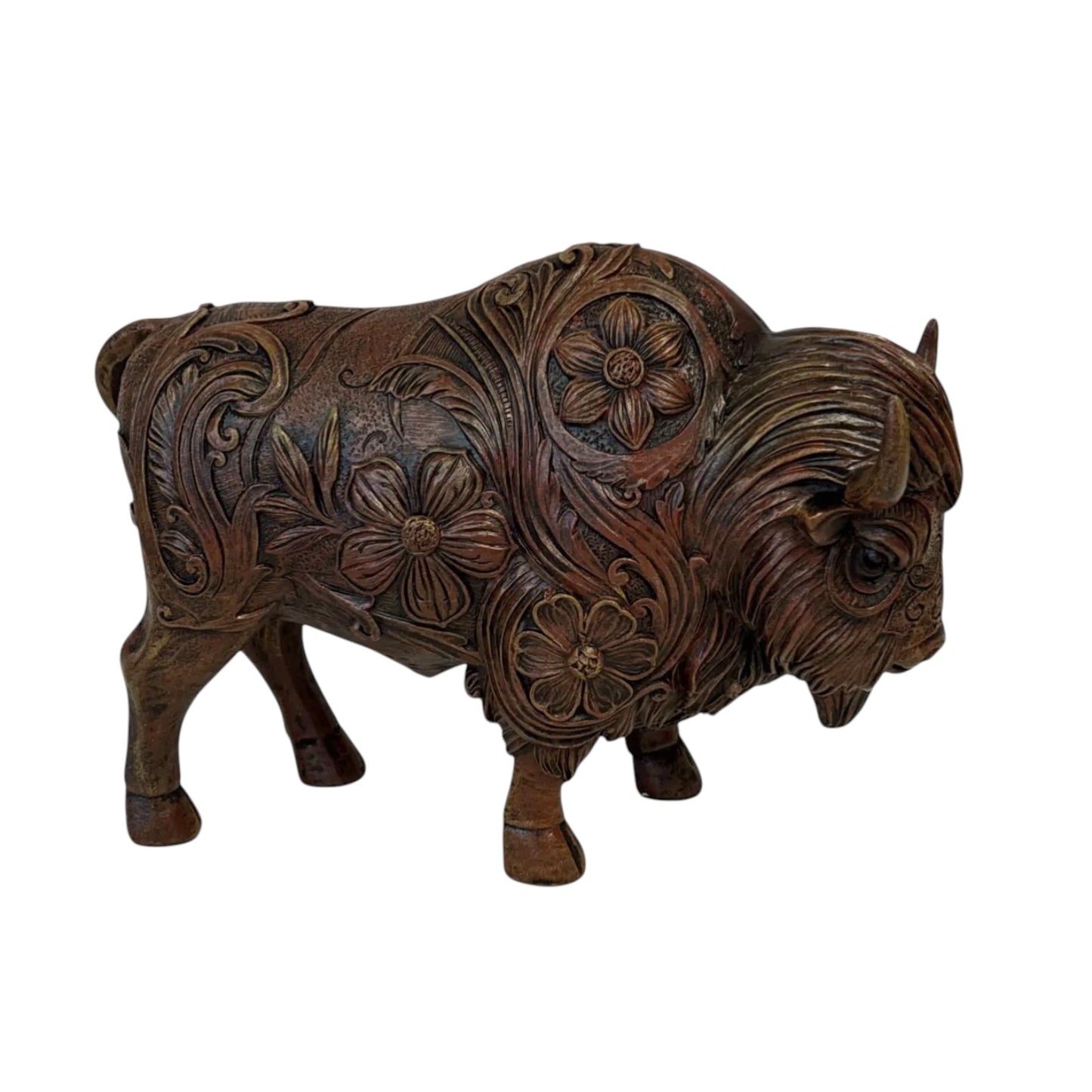 Tooled Buffalo Statue
