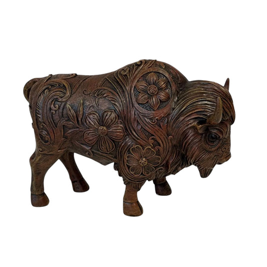Tooled Buffalo Statue