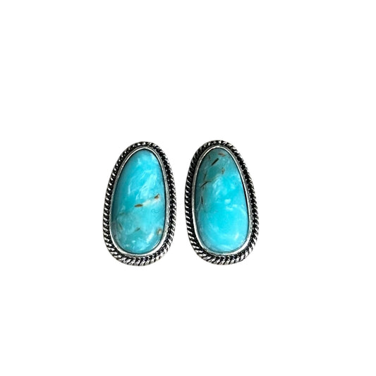 Turquoise Marble Teardrop Earrings