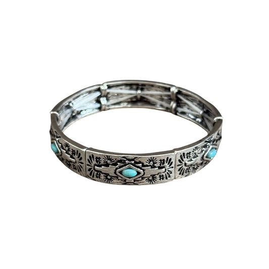 Turquoise Aztec Stretch Bracelet
