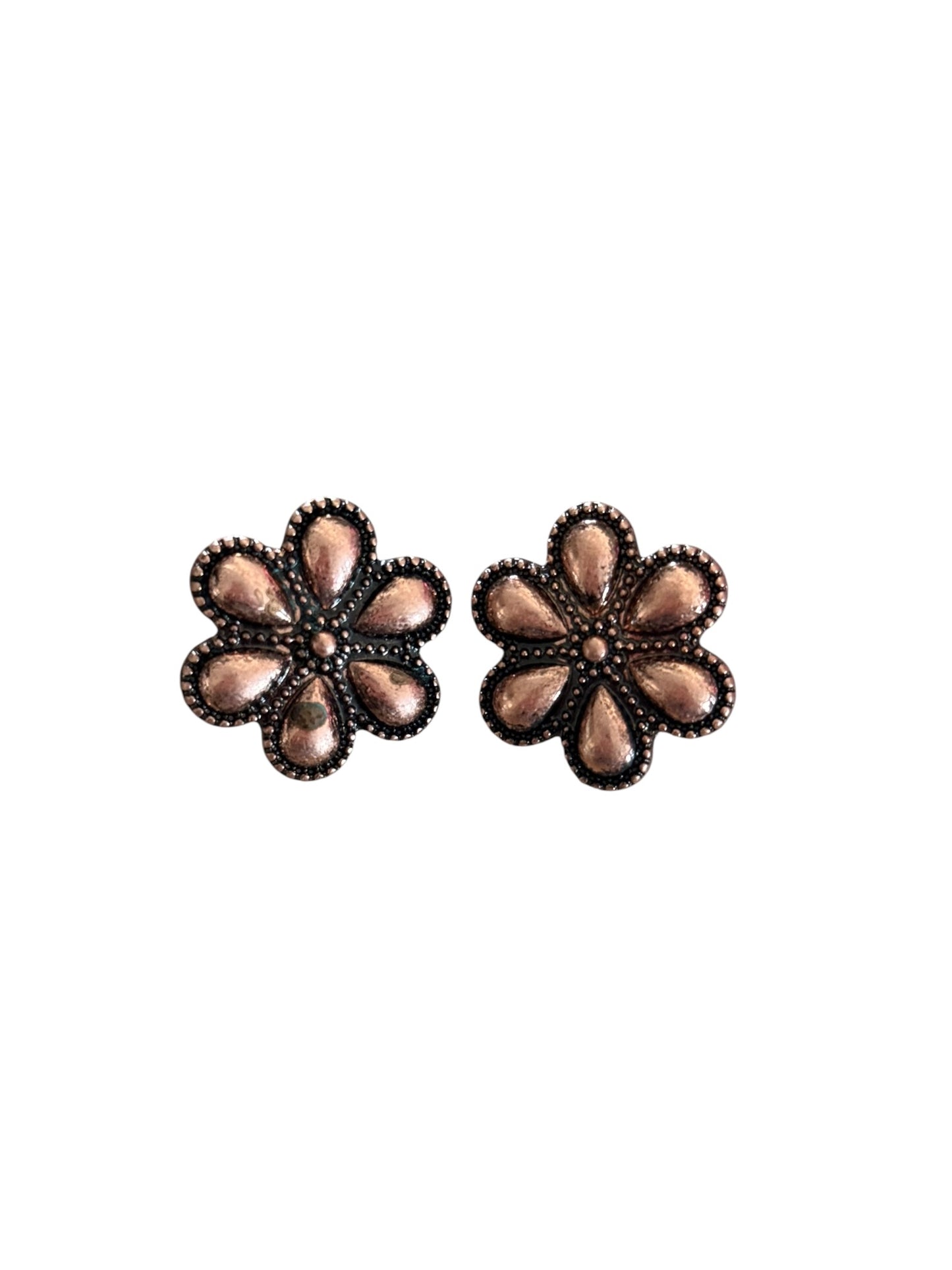 Copper Flower Earrings