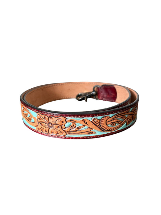 Tooled Turquoise Purse Strap