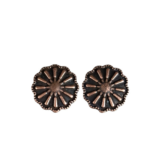 Copper Concho Earrings