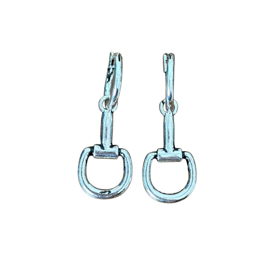 Silver Snaffle Bit Small Hoop Earrings