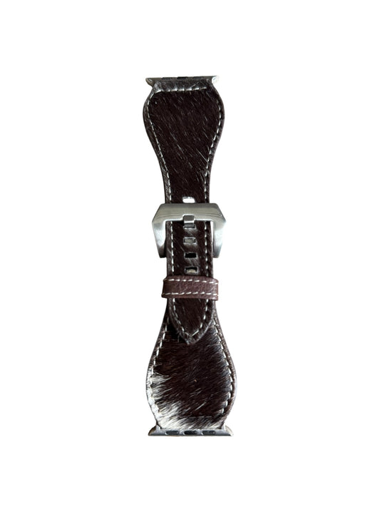 Black & White Cowhide Apple Watch Band