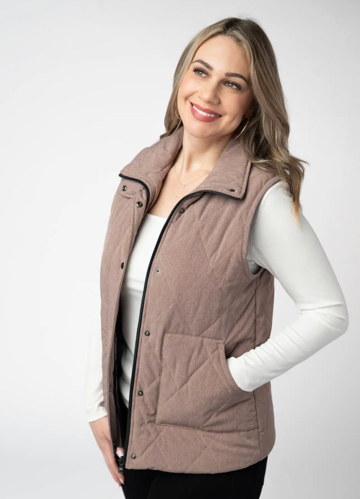 Chestnut Quilted Remy Vest