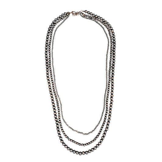 Copper Navajo Pearl Triple Layer Necklace