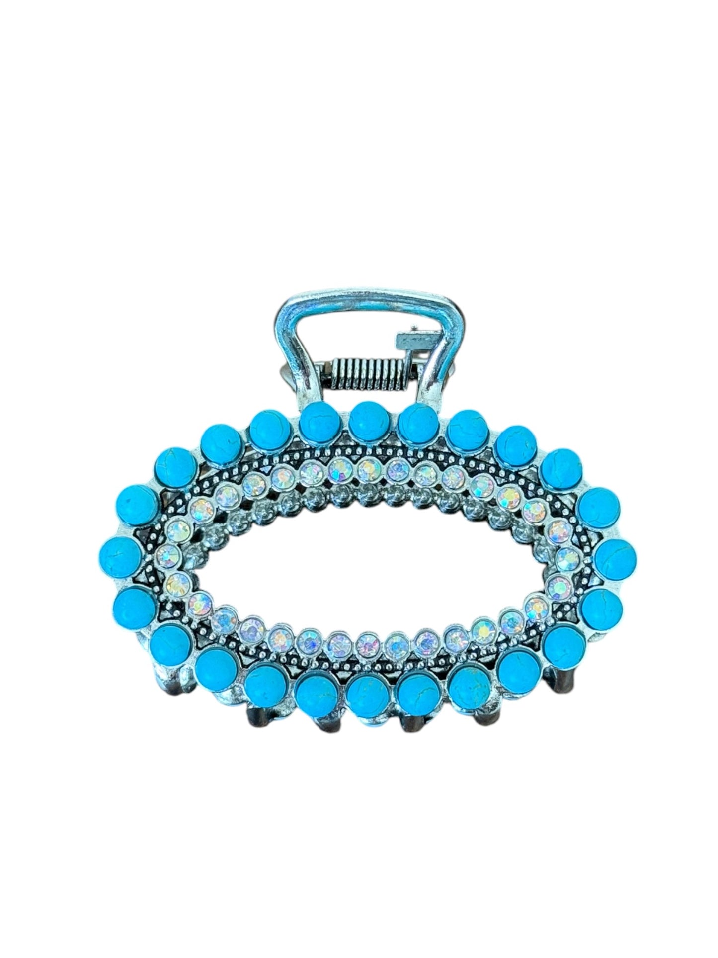 Turquoise Oval Claw Clip