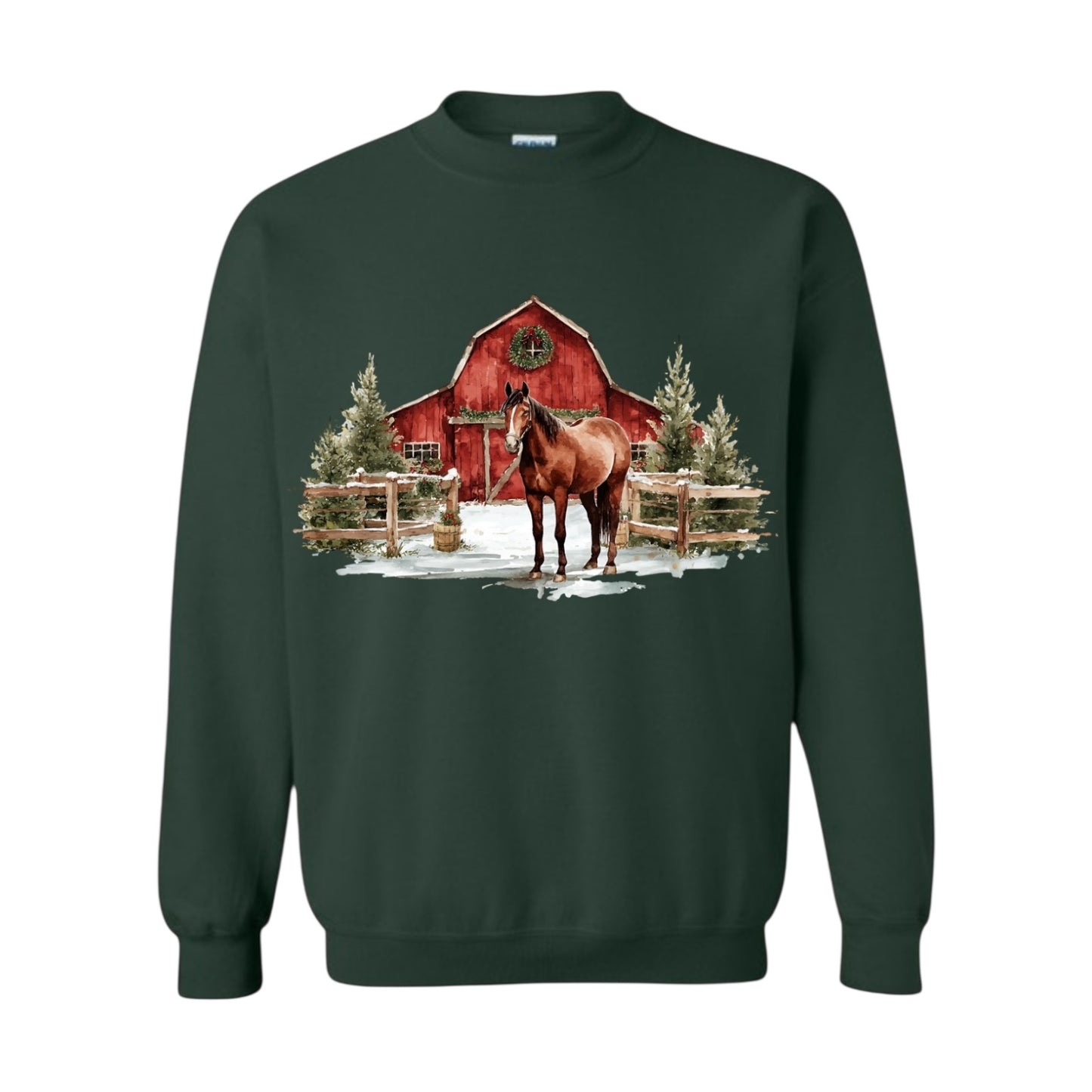 Red Barn Horse Christmas Crewneck • PRE ORDER •