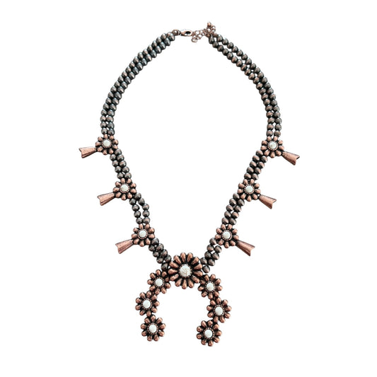 Copper Navajo Pearl Squash Necklace