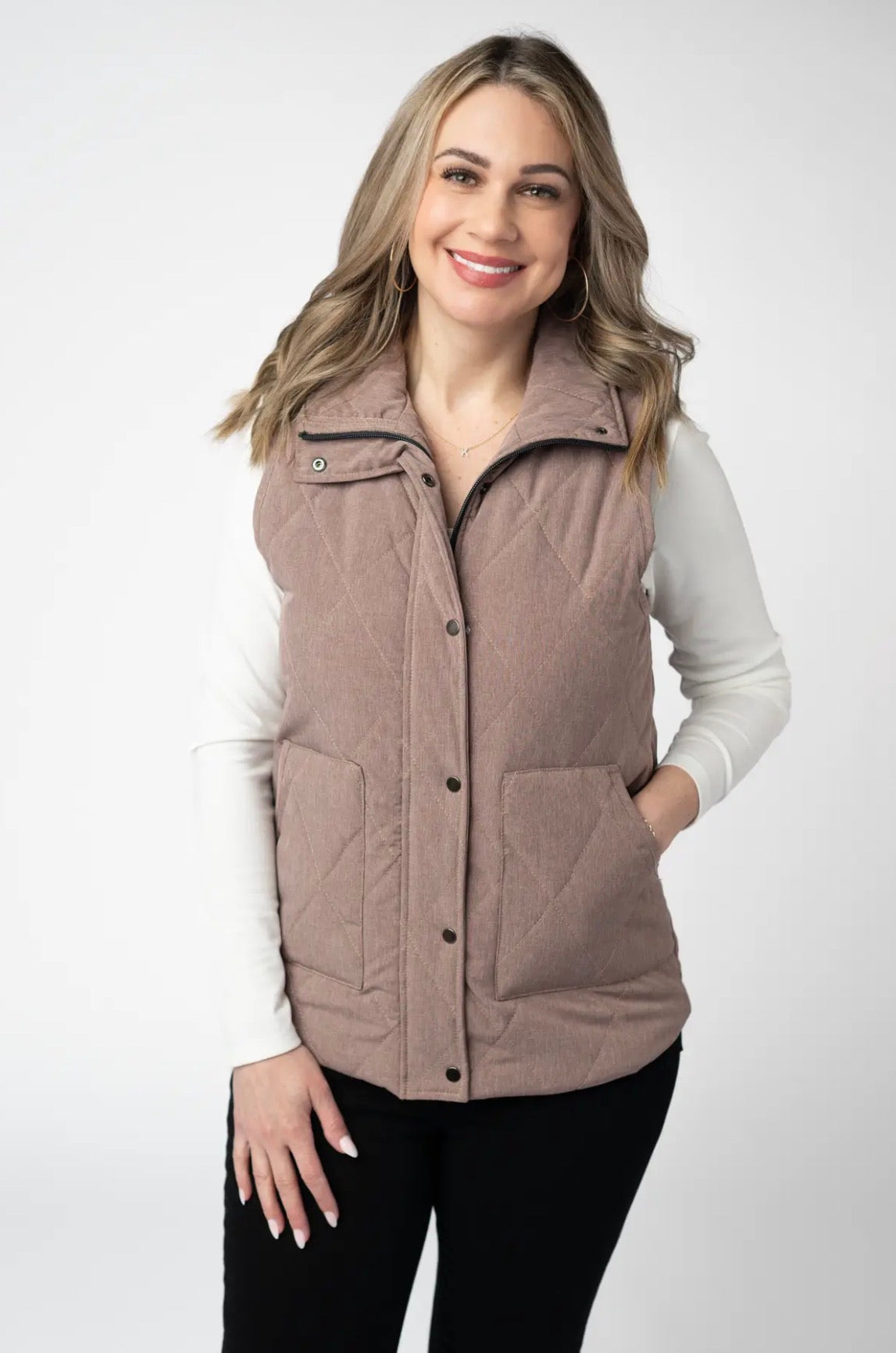 Chestnut Quilted Remy Vest