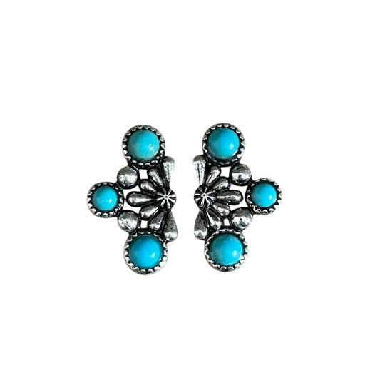 Turquoise Half Concho Earrings