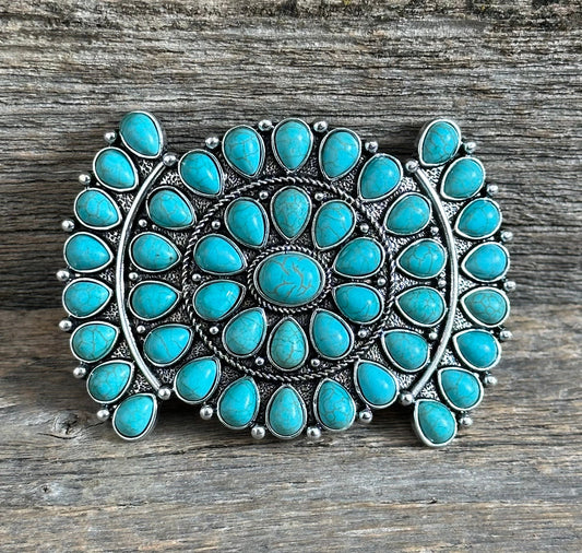 Turquoise Cluster Hair Barrette