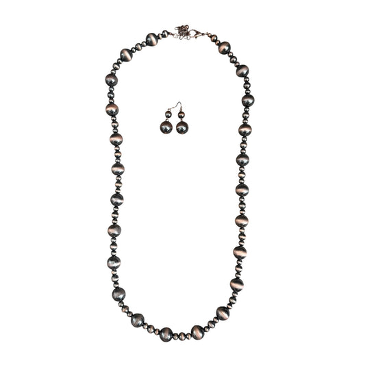 Copper Navajo Pearl Necklace Set