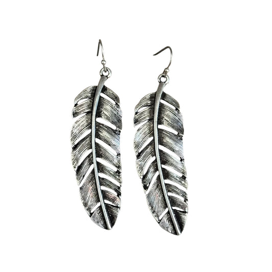 Silver Feather Earrings