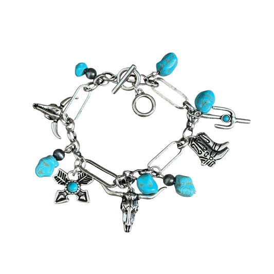 Turquoise Western Charm Bracelet
