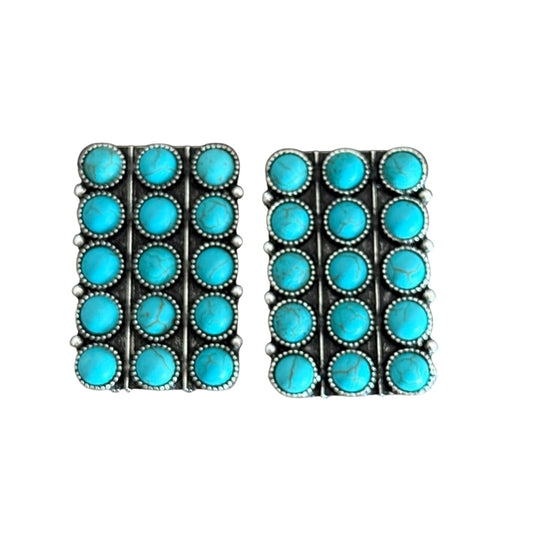 Large Turquoise Rectangle Earrings
