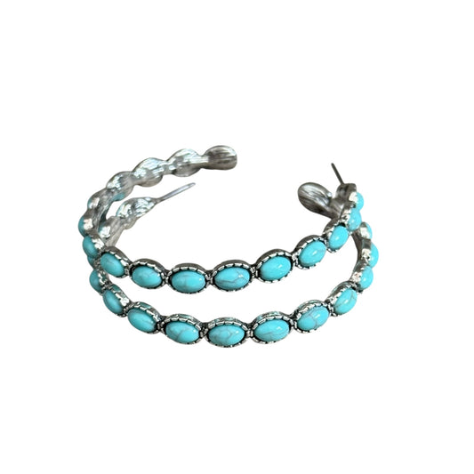 Turquoise Medium Hoop Earrings