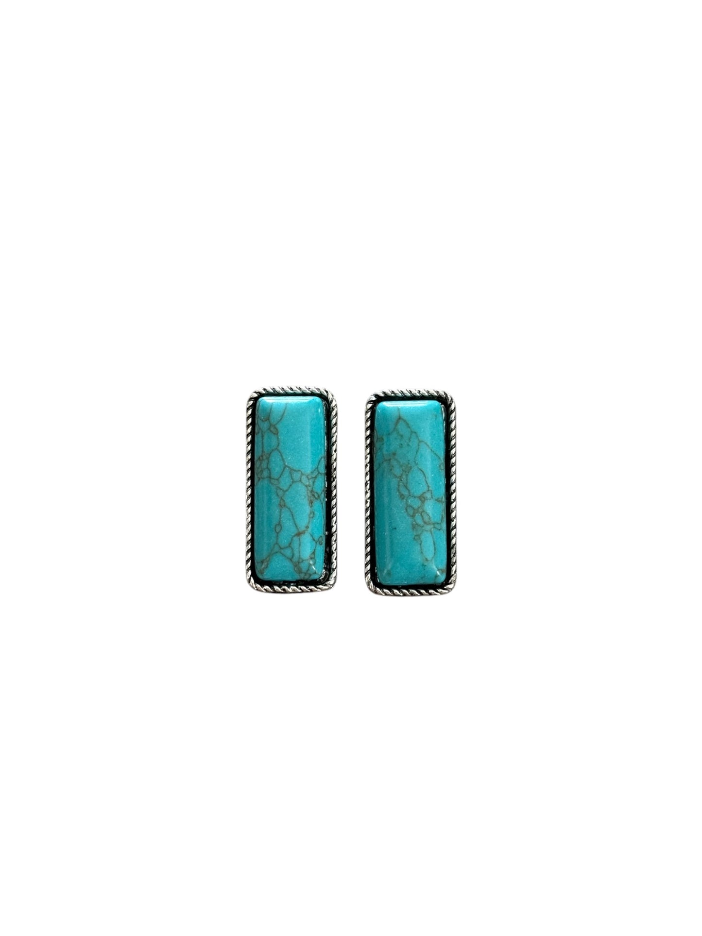 Turquoise Stone Bar Earrings