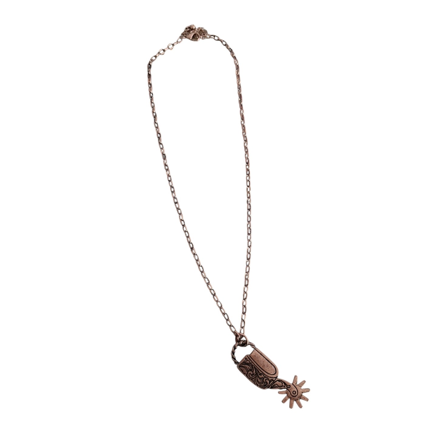 Tooled Copper Spur Necklace
